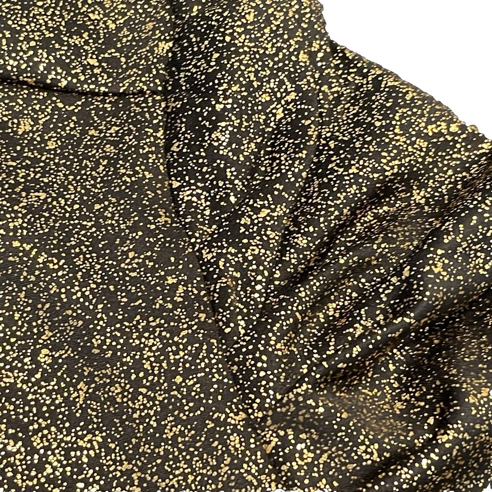 Alex‎ & Parker Women's L Gold Shimmer Holiday Balloon Plated Sleeves Blouse Top - Picture 4 of 9